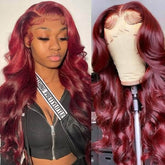 Burgundy Loose Wave 4x4 Lace Closure Human Hair Wig